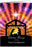 Great Grandparents, Nativity at sunset Christmas card