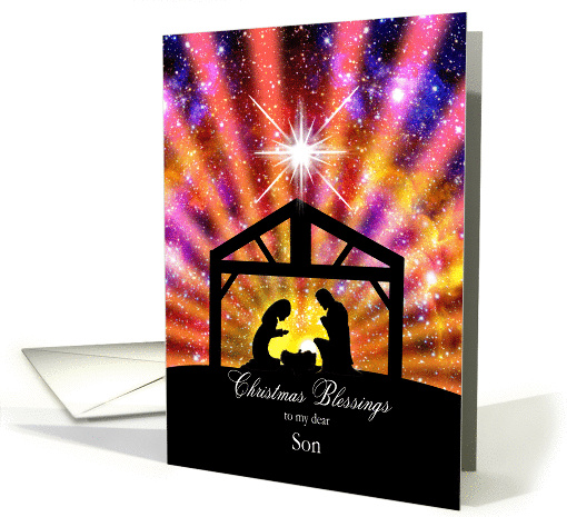 Son, Nativity at sunset Christmas card (1440064)