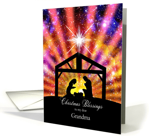 Grandma, Nativity at sunset Christmas card (1440296)
