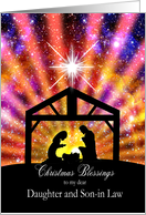 Daughter and son-in-Law, Nativity at sunset Christmas card