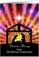 Add a busuiness name, Nativity at sunset Christmas card
