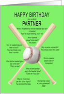 Partner, awful baseball jokes birthday card