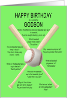 Godson, awful baseball jokes birthday card