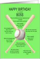 Boss, awful baseball jokes birthday card