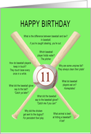 11 years old, awful baseball jokes birthday card