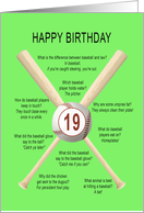 19th birthday, awful baseball jokes card