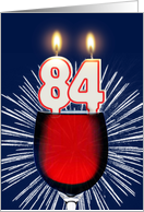 84th birthday wine and birthday candles card
