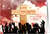 Twin, A Christmas cross with cheering crowds card