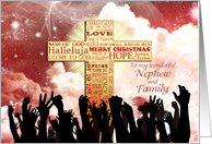 Nephew and family, A Christmas cross with cheering crowds card