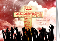 Boss, A Christmas cross with cheering crowds card