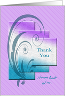 Elegant thank you from us both card
