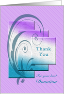 Elegant thank you for your donation card