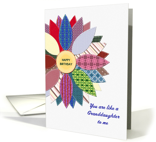 LIke a granddaughter to me, birthday with stitched flower card