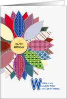For mother, birthday with stitched flower card