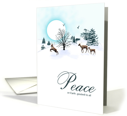 Christmas scene with reindeer card (1504882)