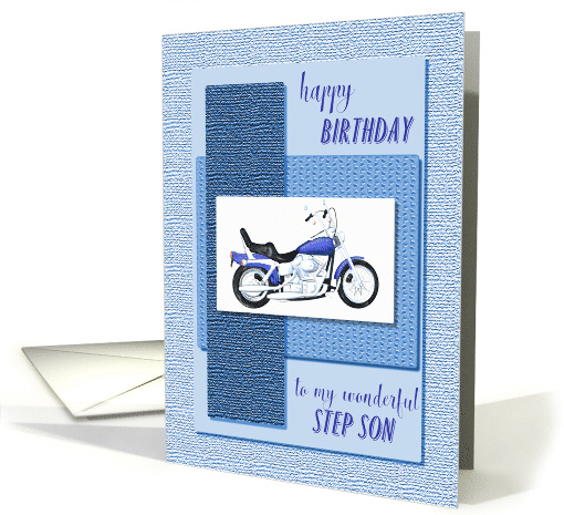 Step son, motor bike birthday card (1520856)