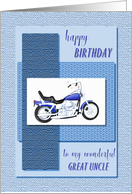 Great Uncle, motor bike birthday card