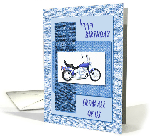 From all of us, motor bike birthday card (1521250)