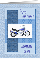 From all of us, motor bike birthday card