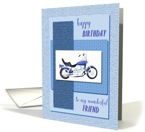 Friend, motor bike birthday card (1521254)