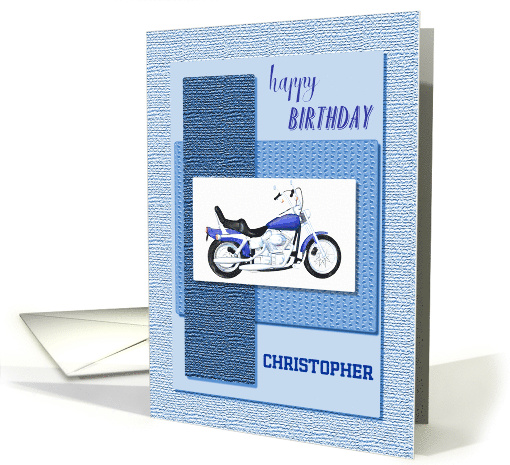 Motor Bike Birthday with Customizable Name card (1521274)