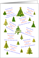Christmas knock knock jokes card