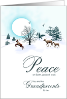 Like grandparents to me, Christmas scene with reindeer card