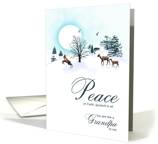 Like a Grandpa to me, Christmas scene with reindeer card (1525472)