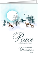 Like a Grandma to me, Christmas scene with reindeer card
