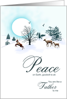 Like a father to me, Christmas scene with reindeer card