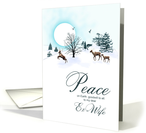 Ex-wife, Christmas scene with reindeer card (1526194)