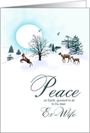 Ex-wife, Christmas scene with reindeer card