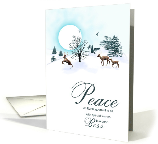 Boss, Christmas scene with reindeer card (1526418)