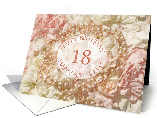 18th birthday, pearls and petals card (1530512)