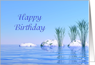 Spa Like,Tranquil, Blue Birthday card