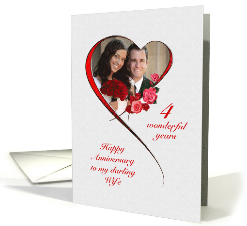 Romantic 4th Wedding Anniversary for Wife card (1534442)