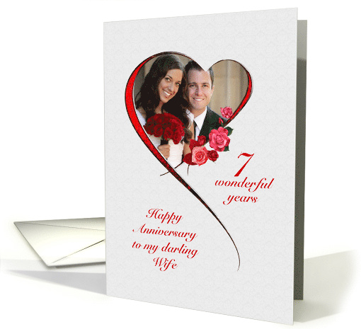 Romantic 7th Wedding Anniversary for Wife card (1534576)
