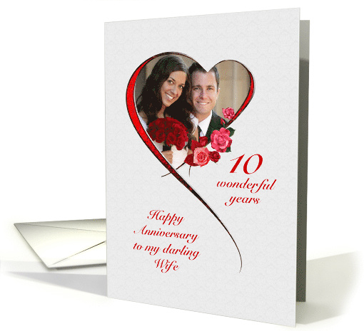 Romantic 10th Wedding Anniversary for Wife card (1534582)