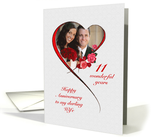 Romantic 11th Wedding Anniversary for Wife card (1534630)