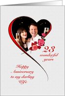 Romantic 23rd Wedding Anniversary for Wife card