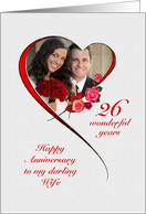 Romantic 26th Wedding Anniversary for Wife card