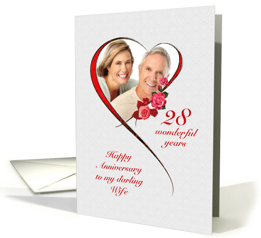 Romantic 28th Wedding Anniversary for Wife card (1534742)