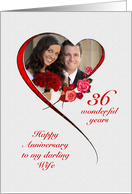 Romantic 36th Wedding Anniversary for Wife card