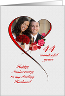 Romantic 44th Wedding Anniversary for Husband card