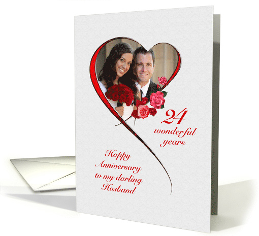 Romantic 24th Wedding Anniversary for Husband card (1535602)
