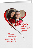 Romantic 20th Wedding Anniversary for Husband card