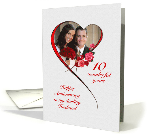 Romantic 10th Wedding Anniversary for Husband card (1535670)
