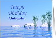 Add a name, a Spa Like,Tranquil, Blue Birthday card