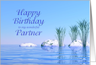 For a Partner, a Spa Like,Tranquil, Blue Birthday card