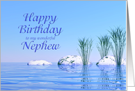 For a Nephew, a Spa Like,Tranquil, Blue Birthday card